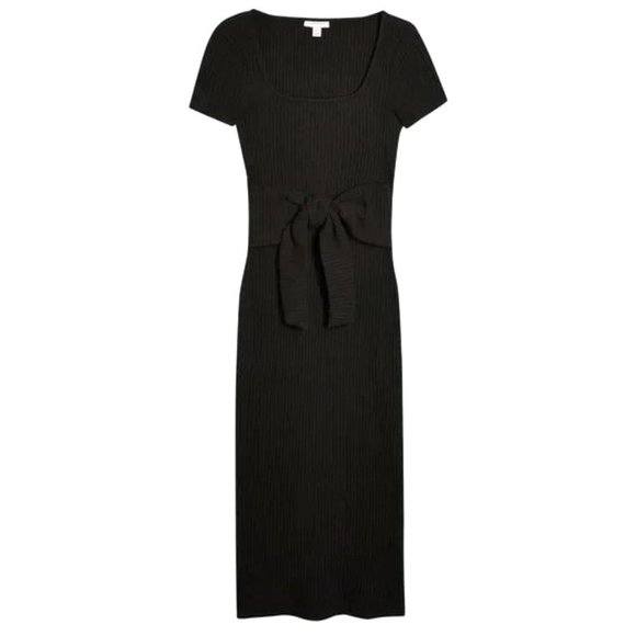 Topshop Dresses & Skirts - TopShop Ribbed Tie Waist Midi Dress
